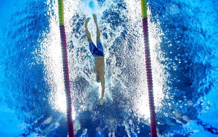 Lochte raced as part of the U.S. men’s 4x200 freestyle relay team in the 2016 Games (above), helping to snag gold with his 1:46.03 leg in the final.